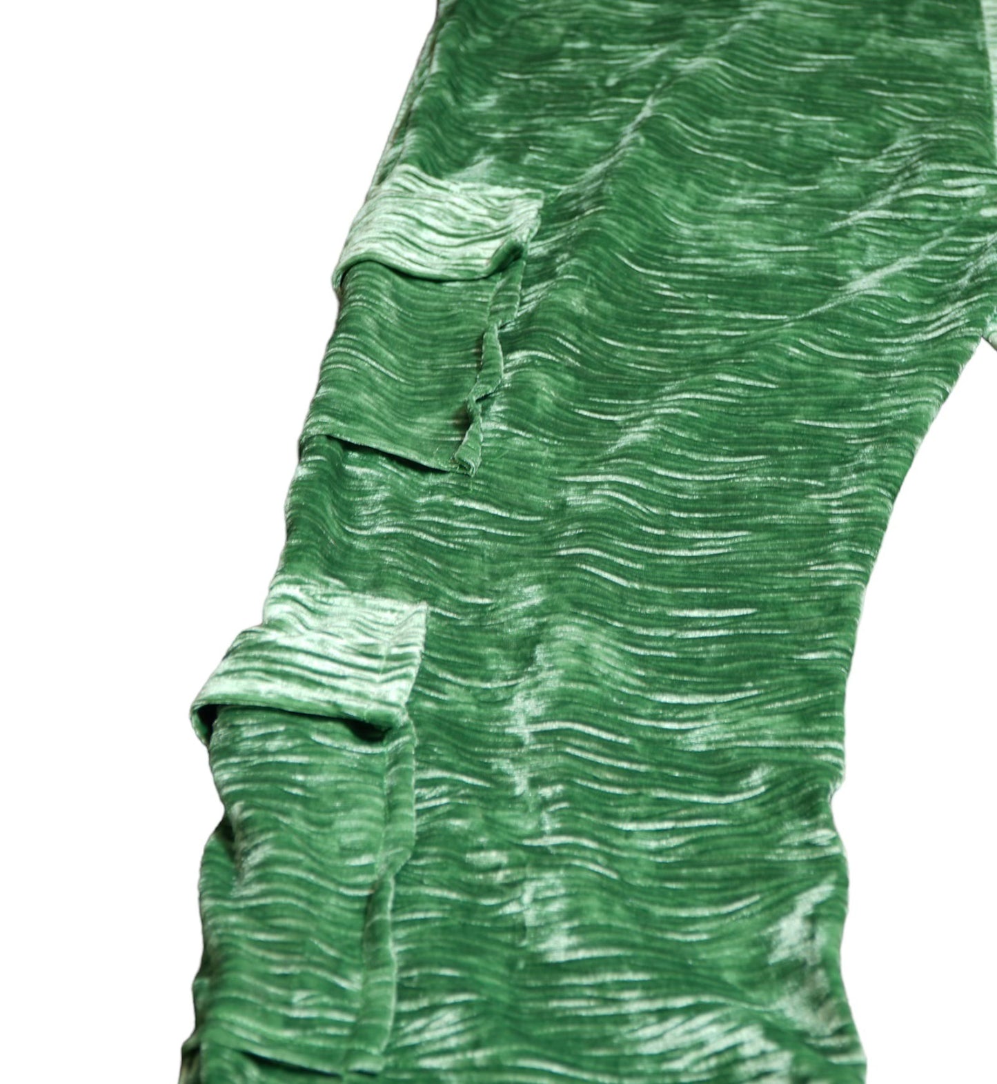 Crushed Velvet Cargos (Green)