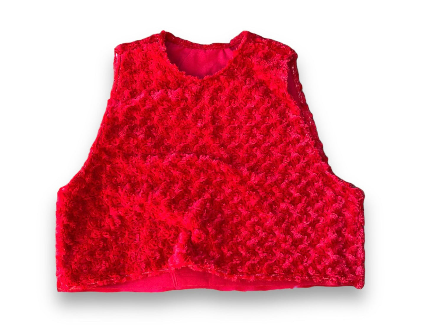 Red Fur Pullover Vest