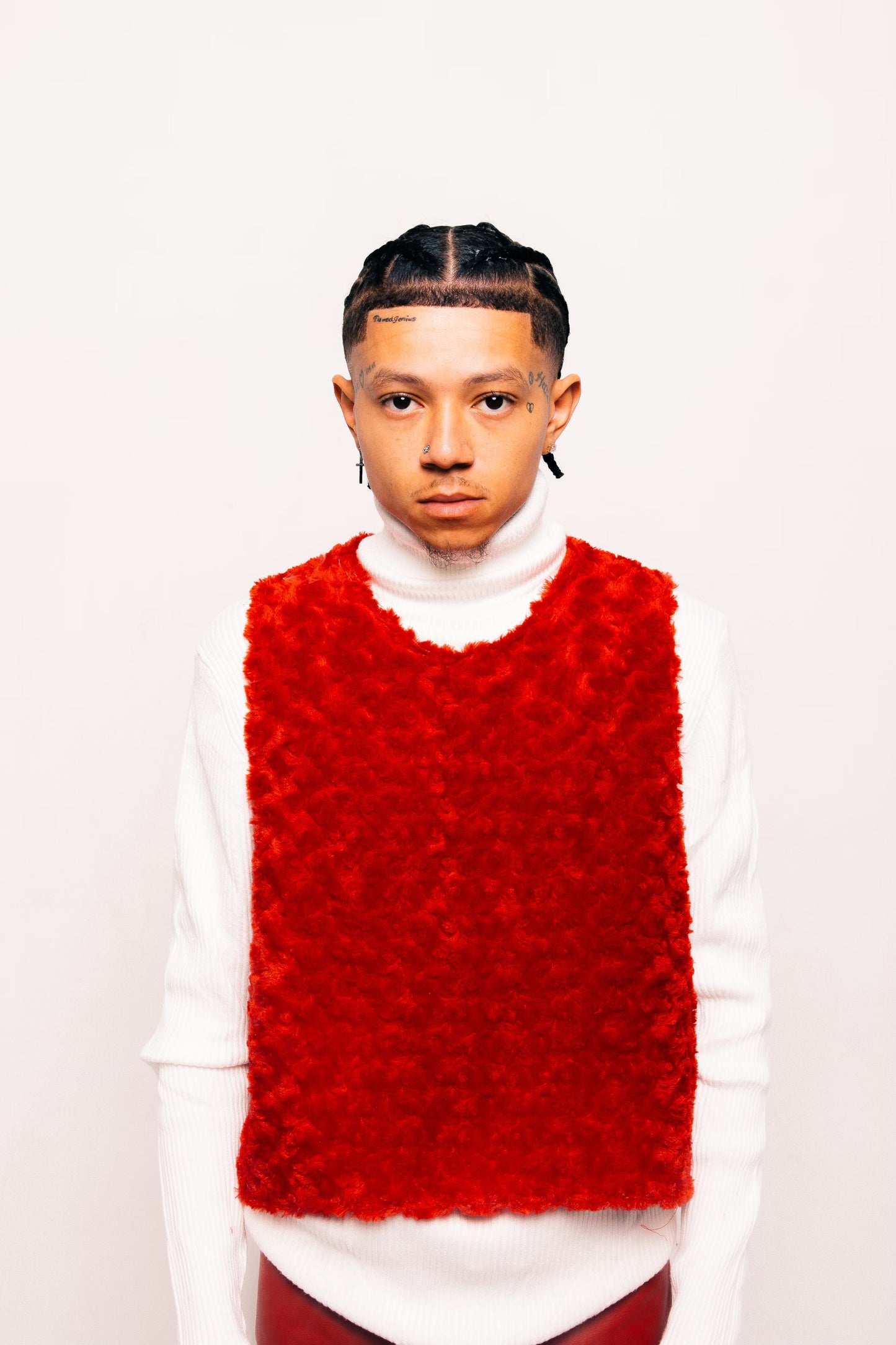 Red Fur Pullover Vest